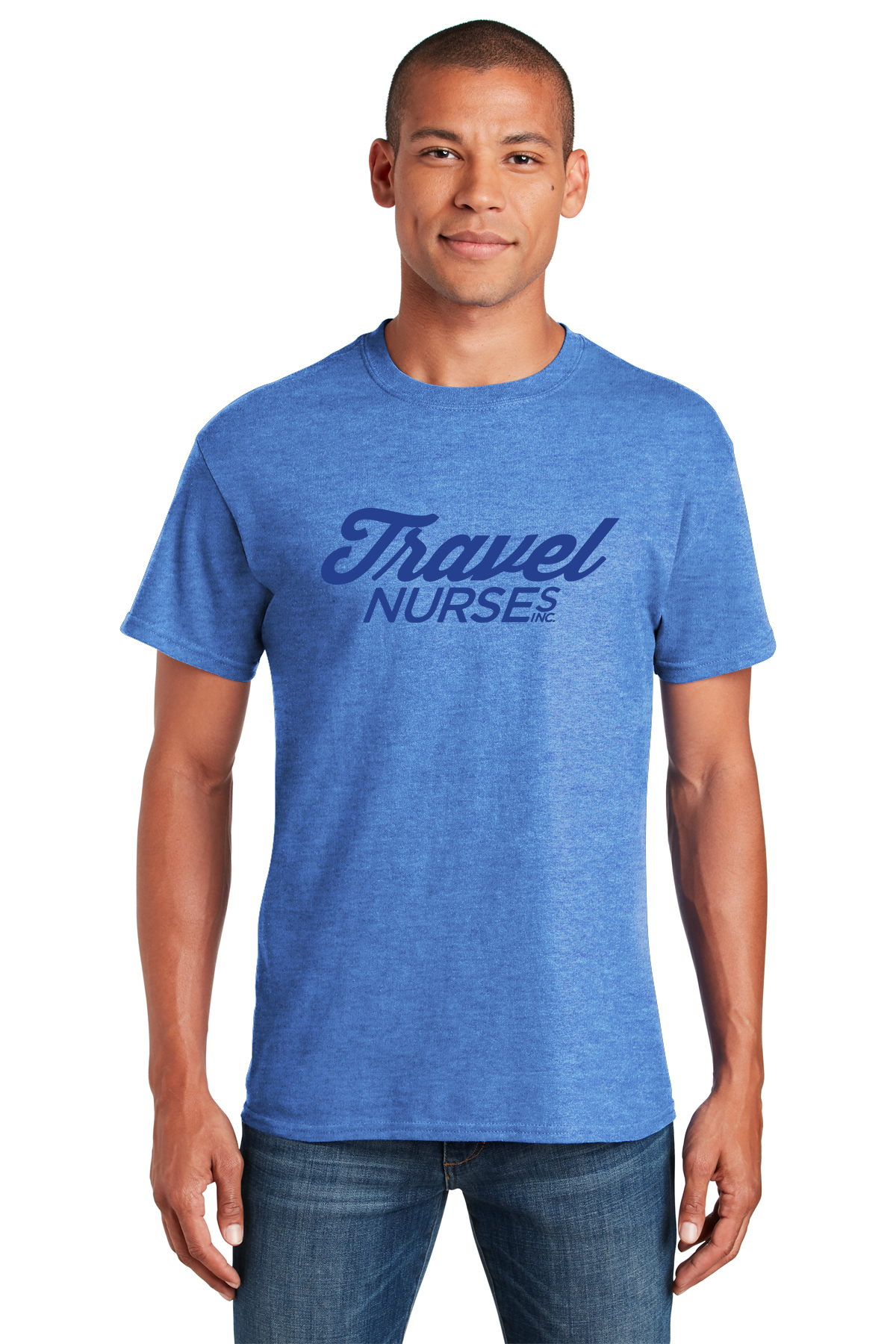 Travel Nurses, Inc. Logo Tee Blue