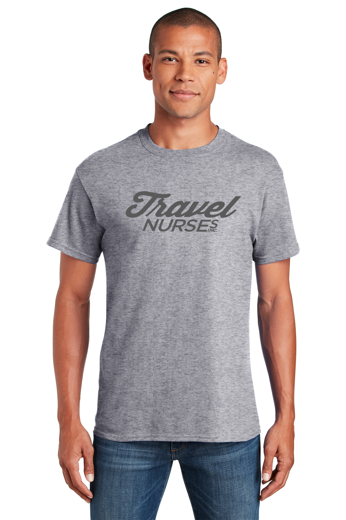 Travel Nurses, Inc. Logo Tee Gray
